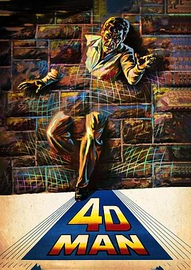 4D Man Emerging from Wall