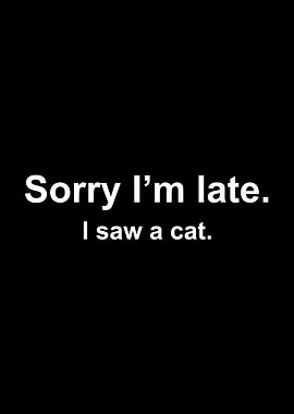 Sorry I'm late. I saw a cat.