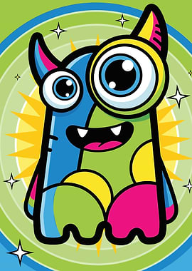 Cute Colorful Monster Character