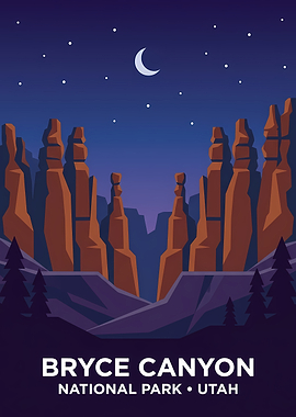 Bryce Canyon National Park Vintage Poster