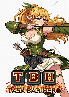 Elf Archer with 'TBH Task Bar Hero' Logo