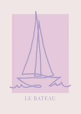 Minimalist Sailboat Line Art