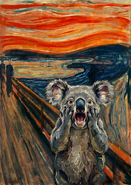 Koala Screaming in Edvard Munch's The Scream