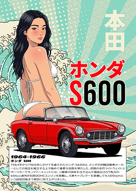 Honda S600 with Pin-up Girl