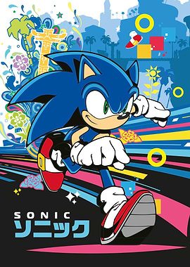 Sonic: Speed Unleashed in Vibrant Cityscape