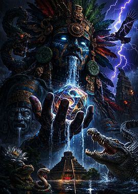 Mayan God and Crystal