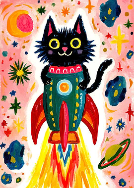 Black Cat in a Rocket
