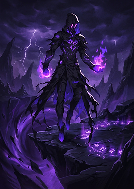 Dark Mage Casting Purple Magic