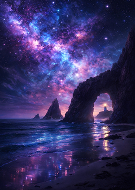 Cosmic Beach Arch with Lighthouse
