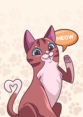 Cute Cat Saying Meow