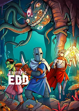 Fantasy adventurers facing a monster