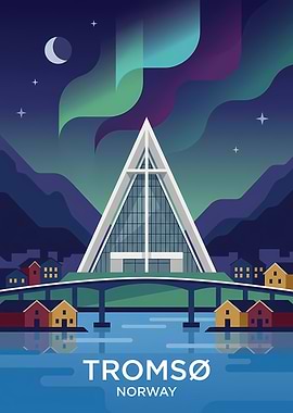 Tromso Norway Aurora Borealis Poster