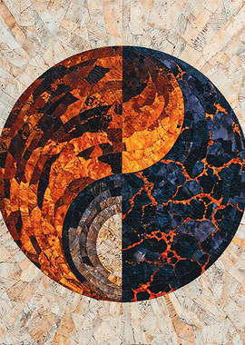 Geometric Mosaic Yin Yang Painting