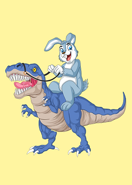 Bunny Riding a Dinosaur
