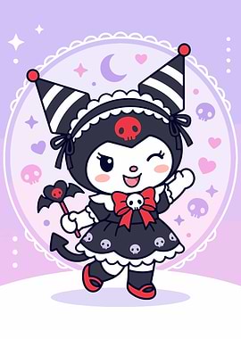 Kuromi in a Gothic Lolita Outfit