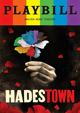 Hadestown Playbill with Rainbow Flower