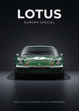 Lotus Europa Special Car Poster