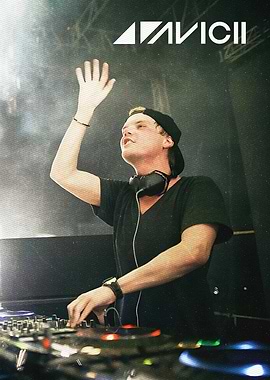 Avicii DJing Vintage art