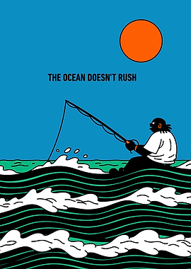 Fisherman on a rough sea