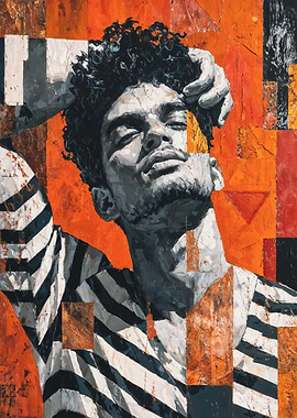 Abstract Mosaic Queer Man Painting