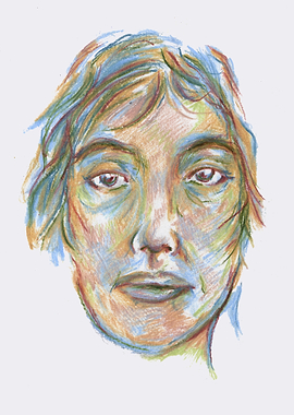 Abstract Portrait with Colorful Strokes