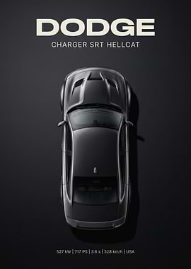 Dodge Charger SRT Hellcat Top View