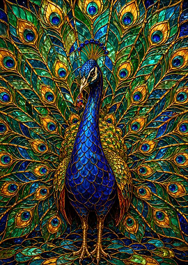 Stained Glass Peacock