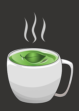 Steaming Green Tea in a White Mug