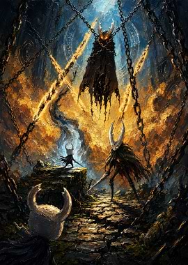 Hollow Knight Characters in Fiery Arena
