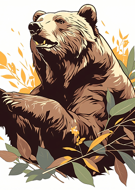 Bear in Nature Illustration