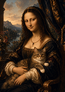 Mona Lisa with a Cat