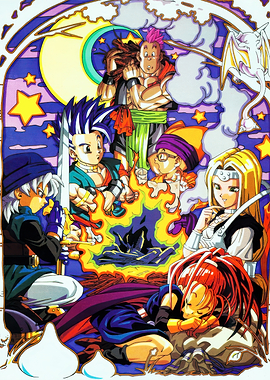 Dragon Quest Characters Around a Campfire