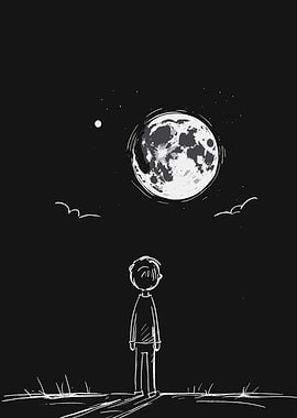 Boy Gazing at the Moon