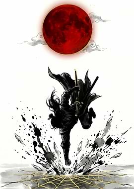 Samurai Under a Blood Moon