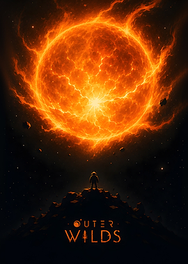 Outer Wilds Astronaut and Sun