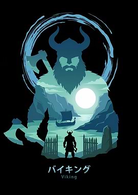 Viking Landscape Silhouette
