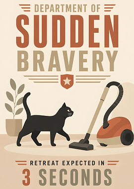 Department of Sudden Bravery Cat vs Vacuum