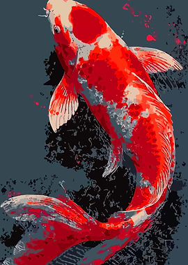 Vibrant Koi Fish Painting