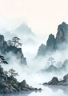Misty Mountain Landscape