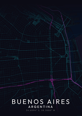 Buenos Aires Map Art