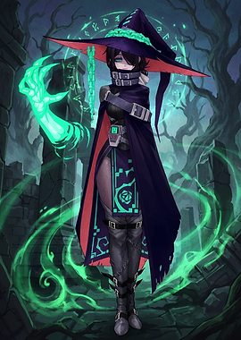 Mysterious Witch Casting Magic