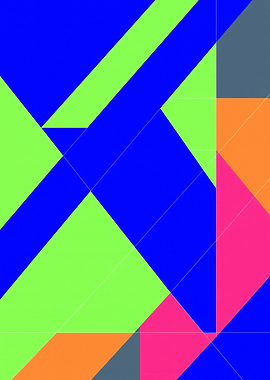 Abstract Geometric Color Block Design