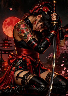 Samurai Woman with Katana
