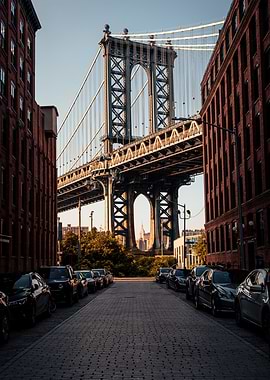 Manhattan Bridge View from Brooklyn Street