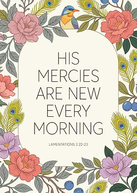 Floral Frame with Inspirational Bible Verse