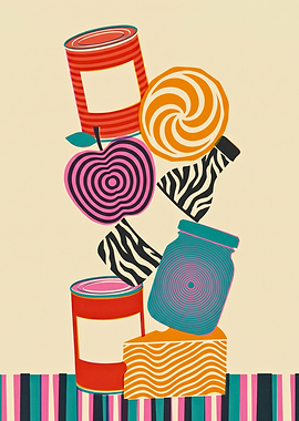 Canned Goods Lollipop Jar Cheese Stack Pop Art