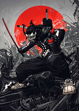Cyberpunk Samurai with Spray Can