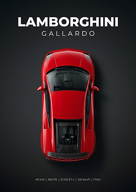 Red Lamborghini Gallardo Top View