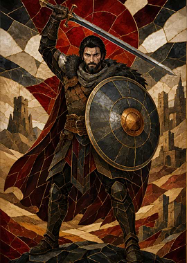 Fantasy Knight with Sword and Shield Crimson Desert game art