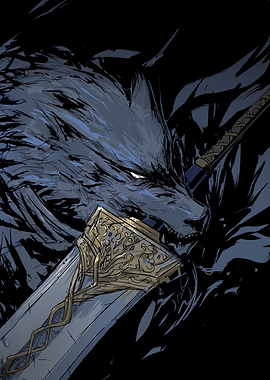 Wolf Warrior with Ornate Sword